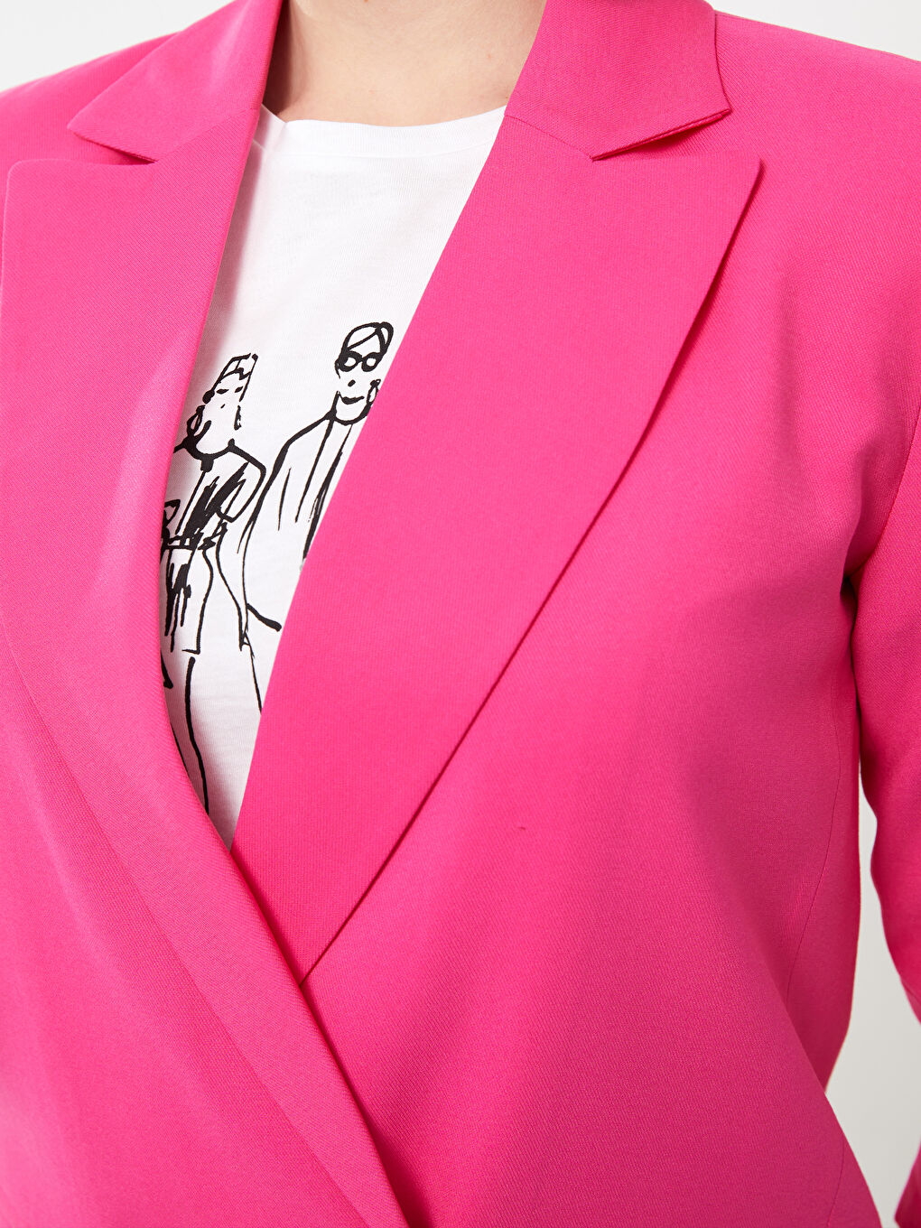 Veste Blazer Unie à Manches Longues pour Femmes-3