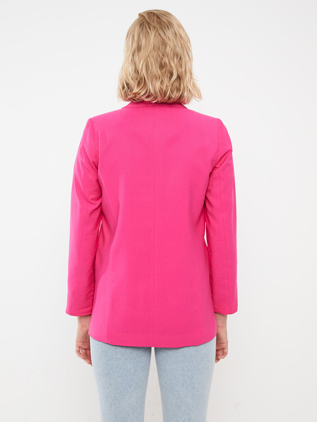 Veste Blazer Unie à Manches Longues pour Femmes-4