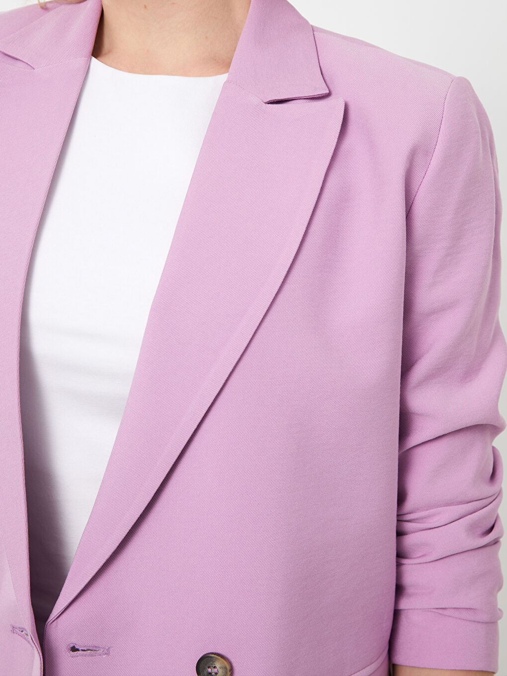 Plain Long Sleeve Women's Blazer Jacket-3