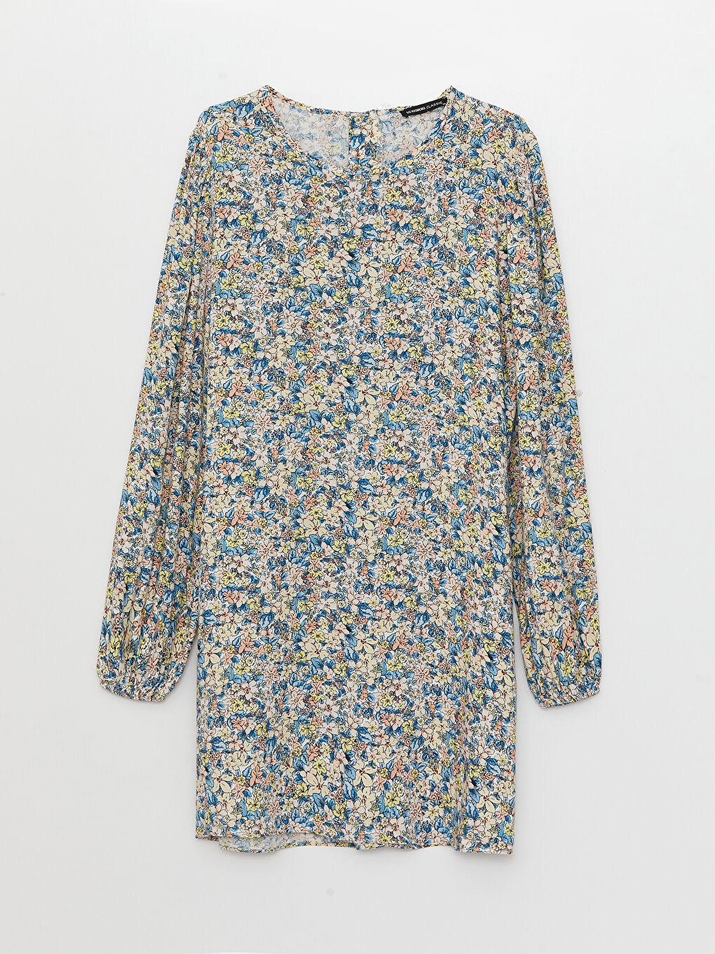 Crew Neck Patterned Long Sleeve Women's Tunic-5