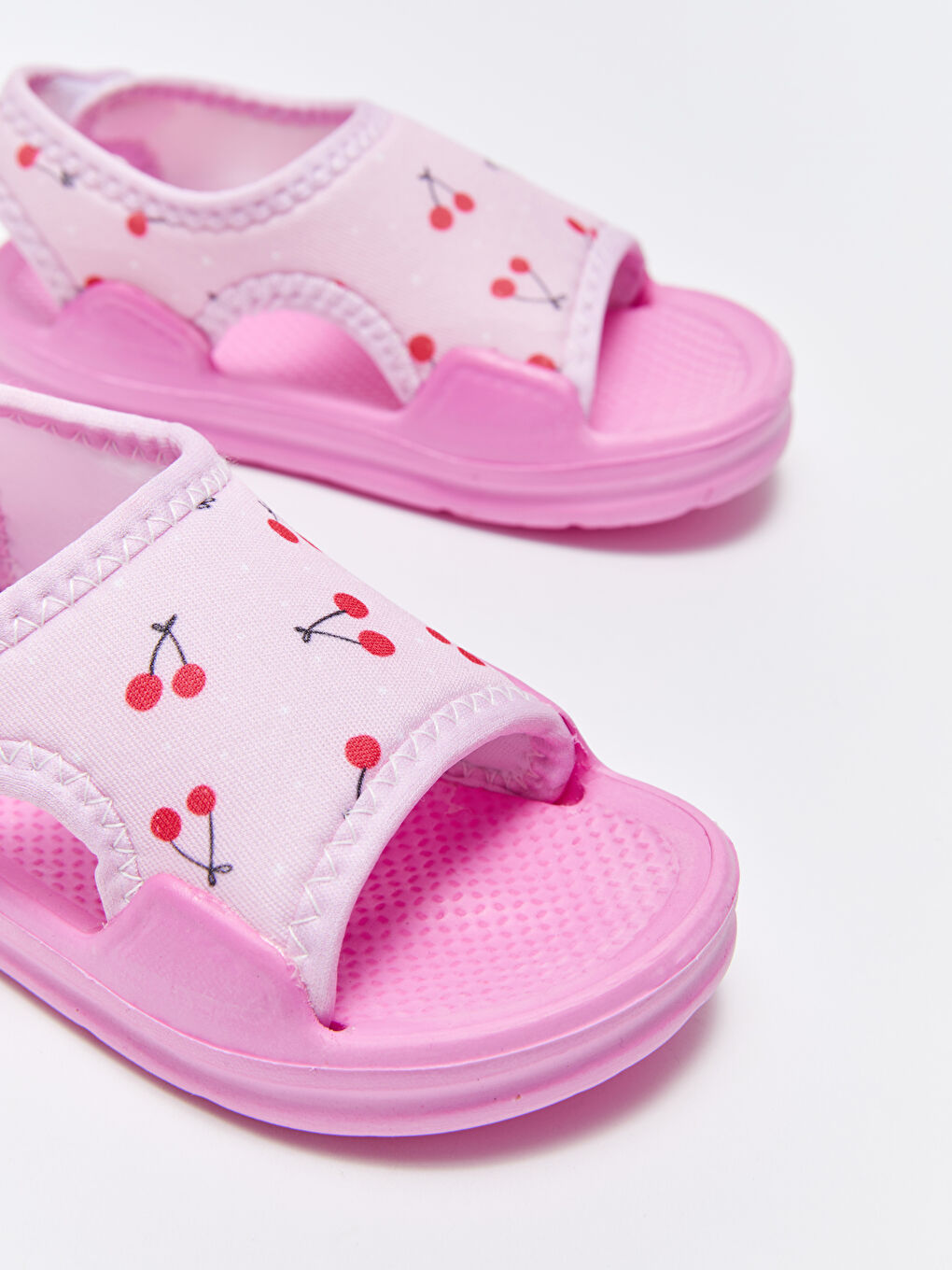 Pembe Baskılı Cırt Cırtlı Kız Bebek Sandalet-2