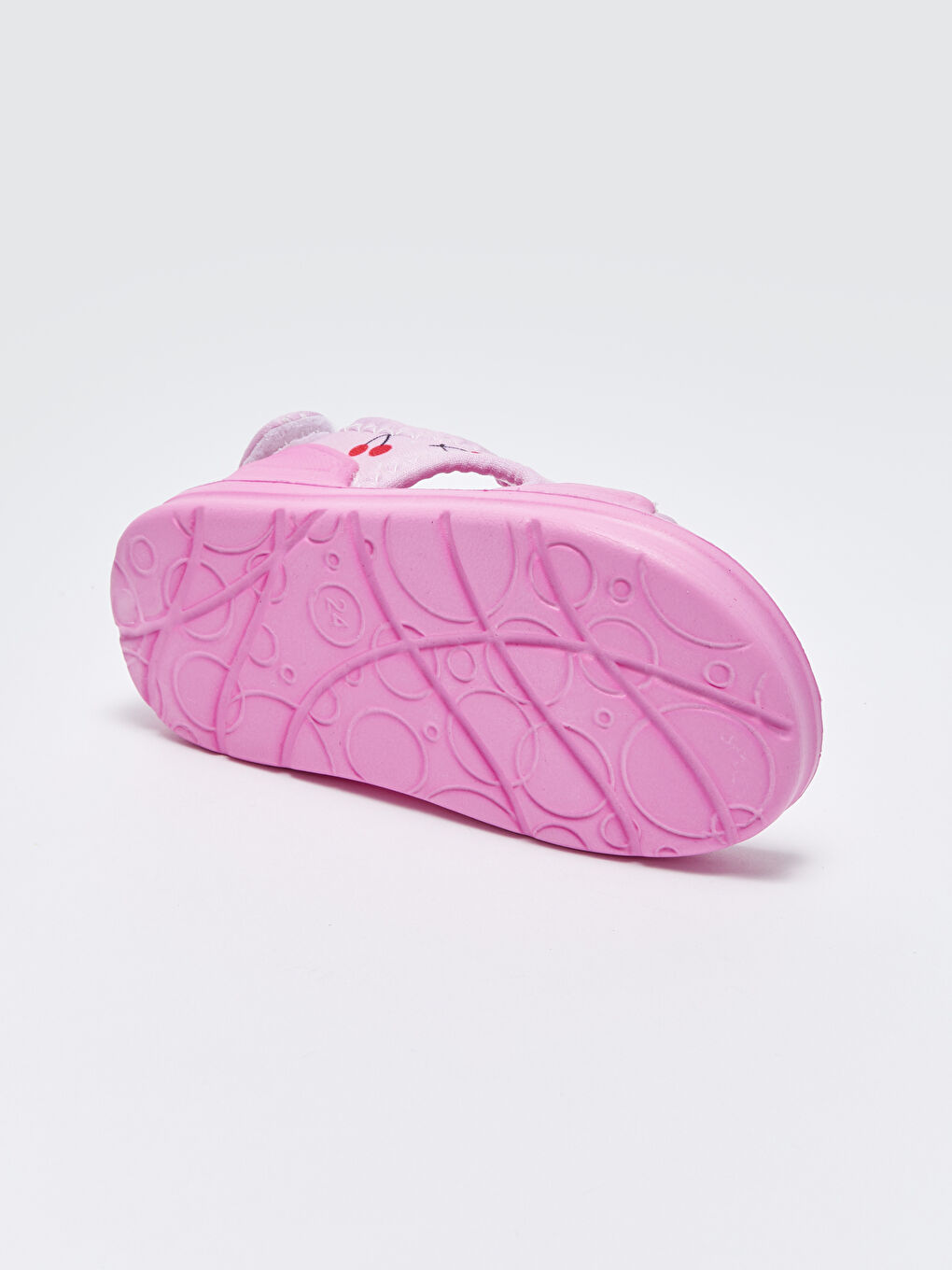 Pembe Baskılı Cırt Cırtlı Kız Bebek Sandalet-3