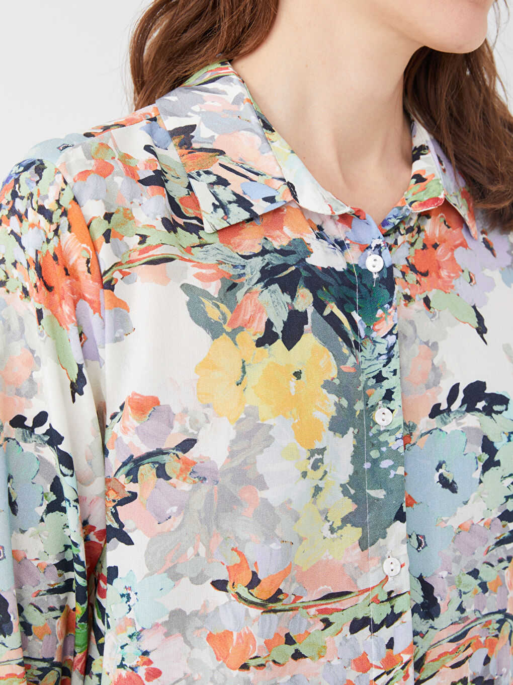 Karışık Desenli Kadın Gömlek Tunik-3