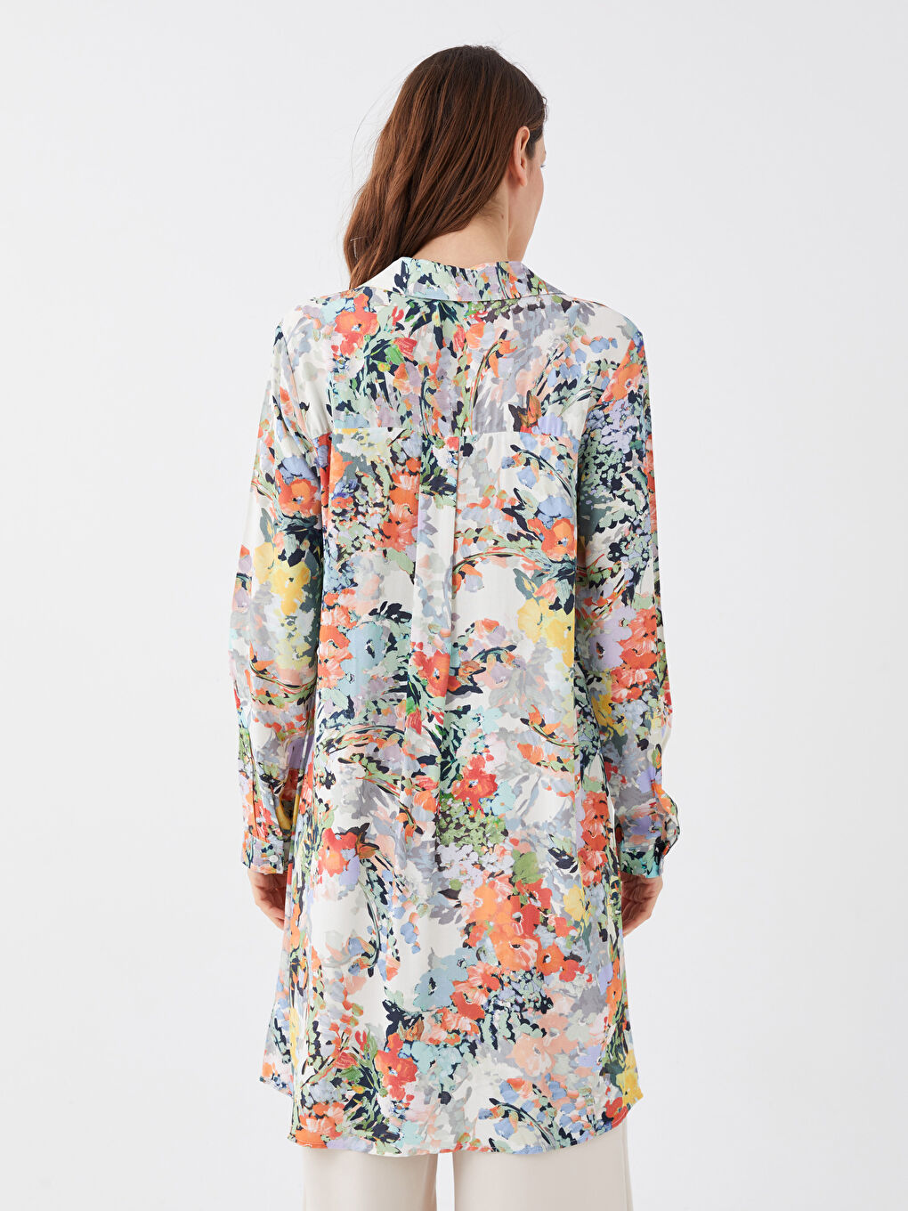 Karışık Desenli Kadın Gömlek Tunik-4