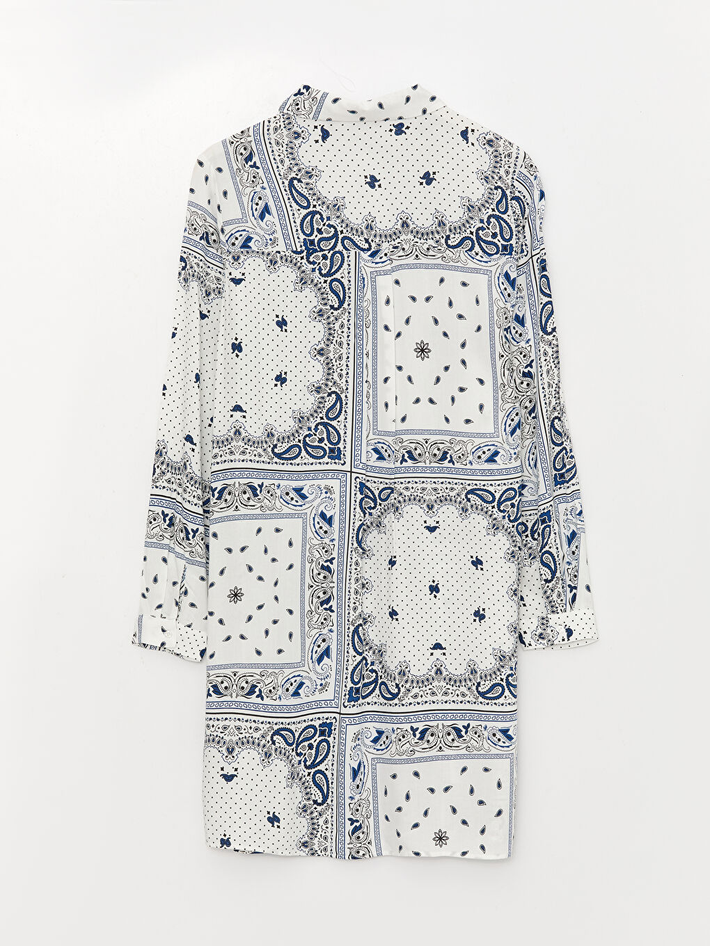 Ekru Desenli Kadın Gömlek Tunik-6