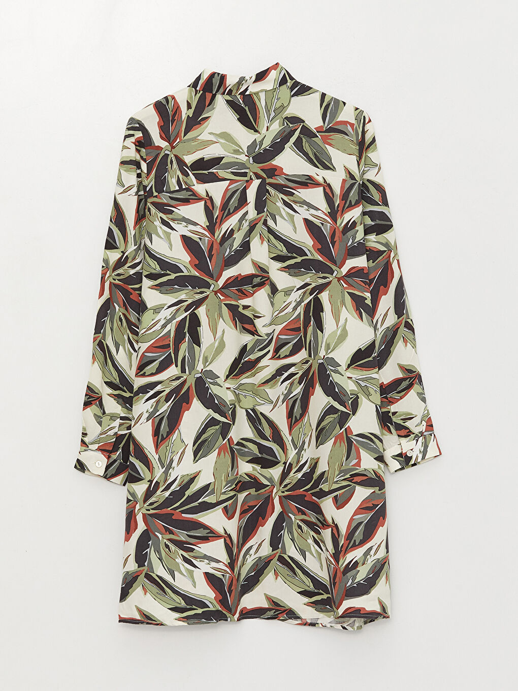 Yeşil Desenli Kadın Gömlek Tunik-6