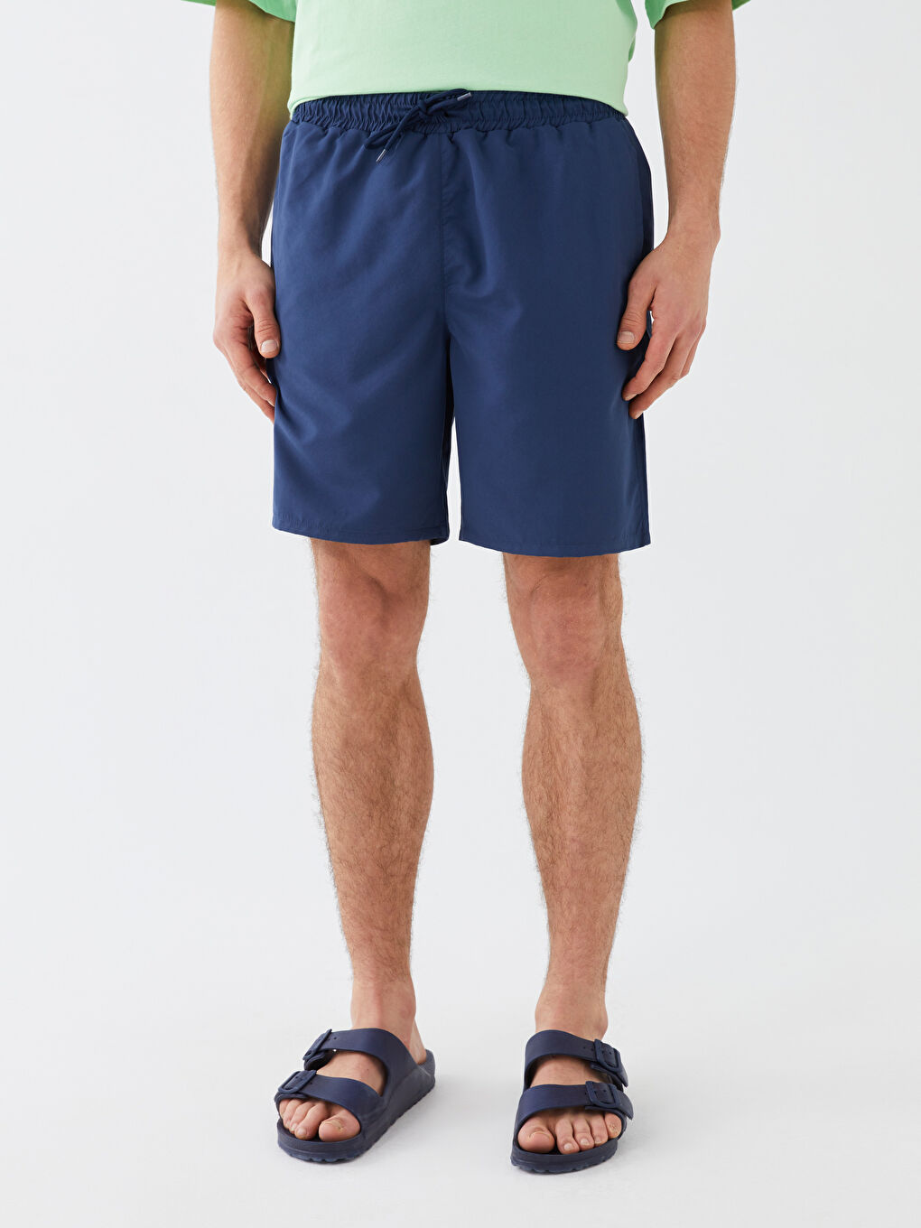Lacivert Kısa Boy Basic Erkek Deniz Şortu-3