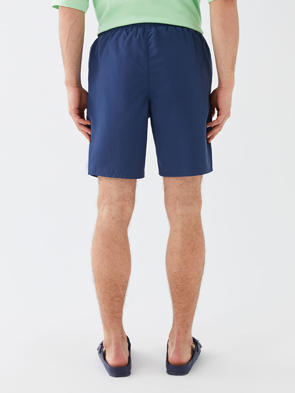 Lacivert Kısa Boy Basic Erkek Deniz Şortu-4