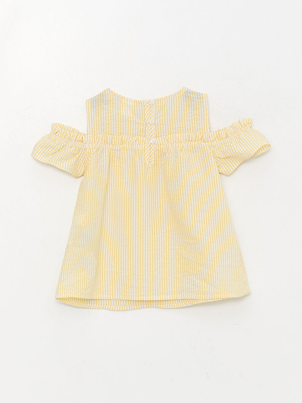 Sarı Bisiklet Yaka Kız Bebek Bluz ve Şort 2'li Takım-5