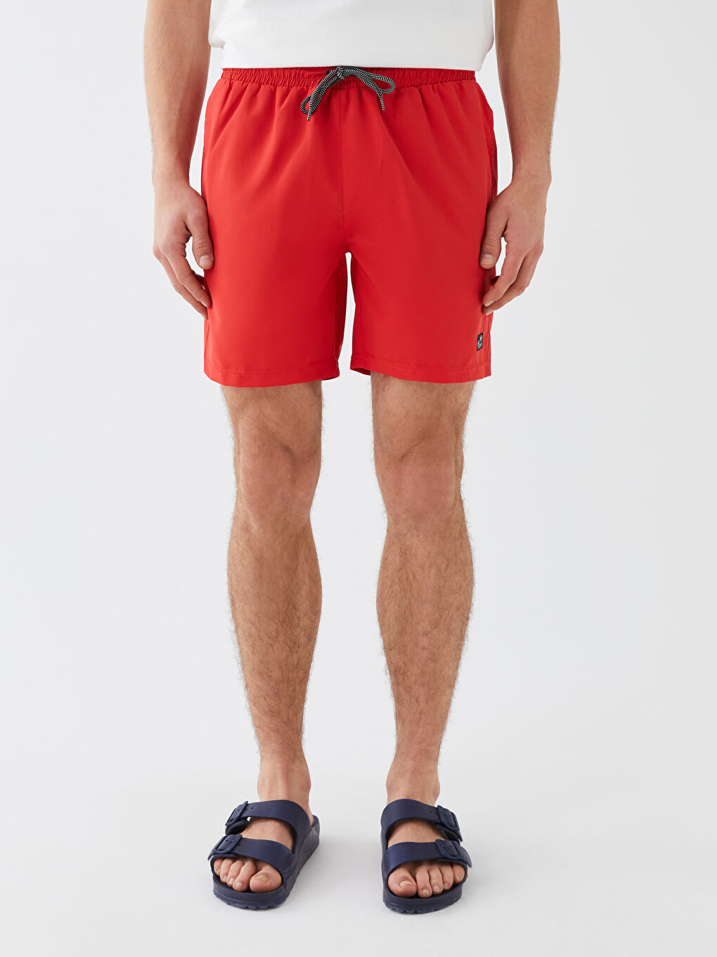 شورت سباحة قصير سادة للرجال-3