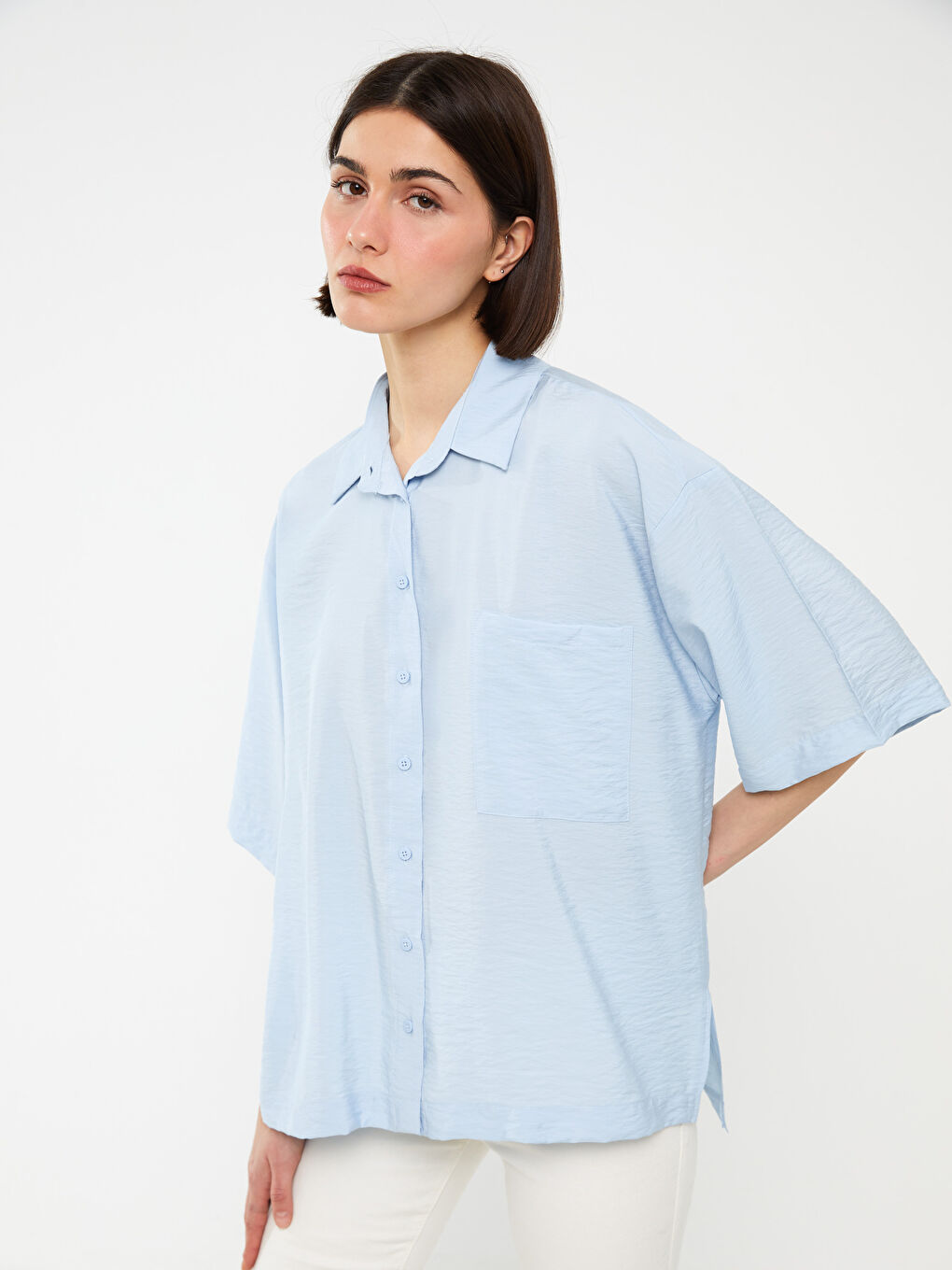 Short Sleeve Oversize Women's Shirt