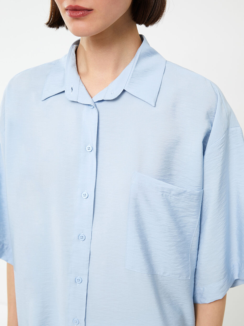 Short Sleeve Oversize Women's Shirt-3