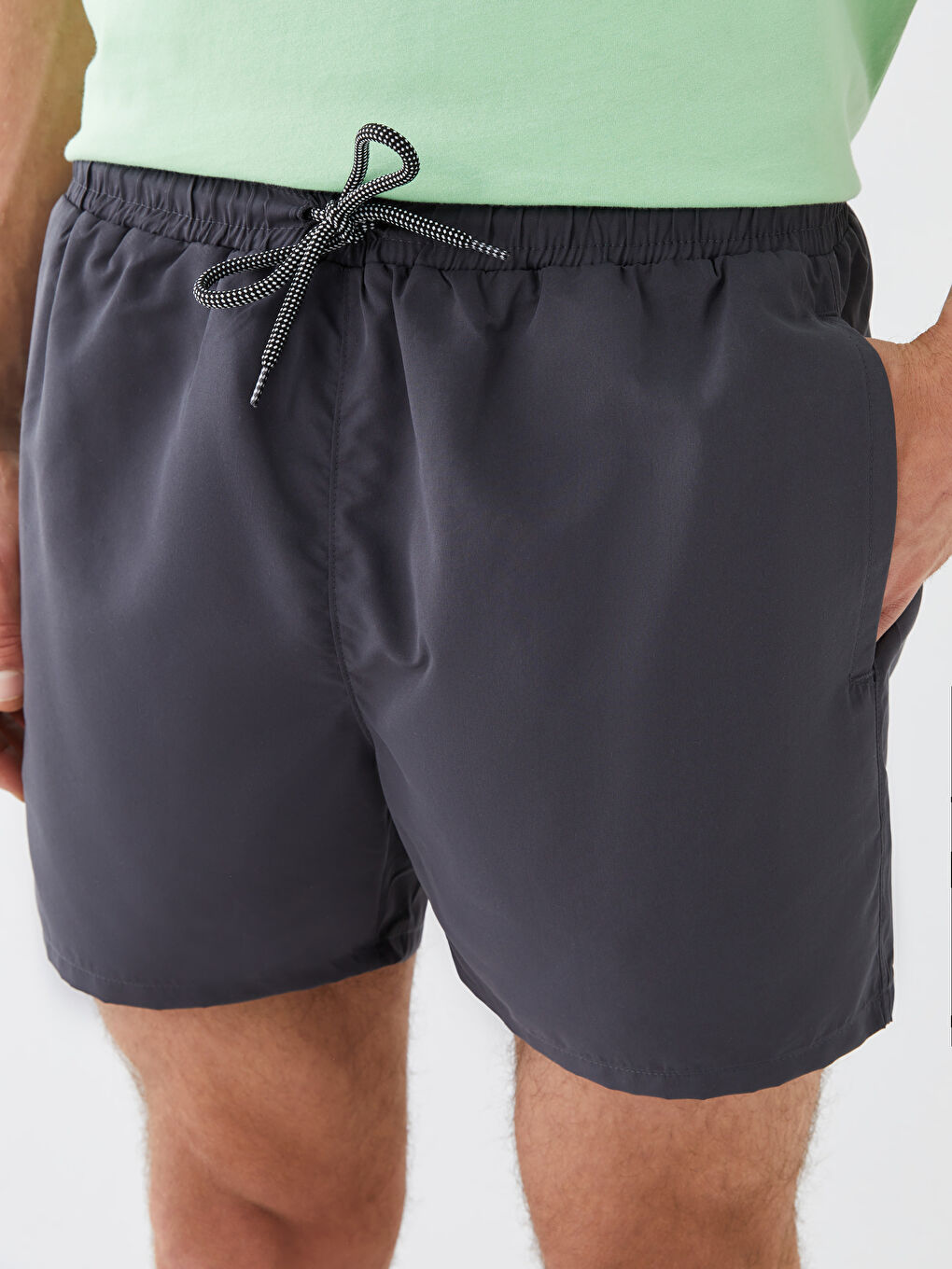 Antrasit Kısa Boy Basic Erkek Deniz Şortu-2