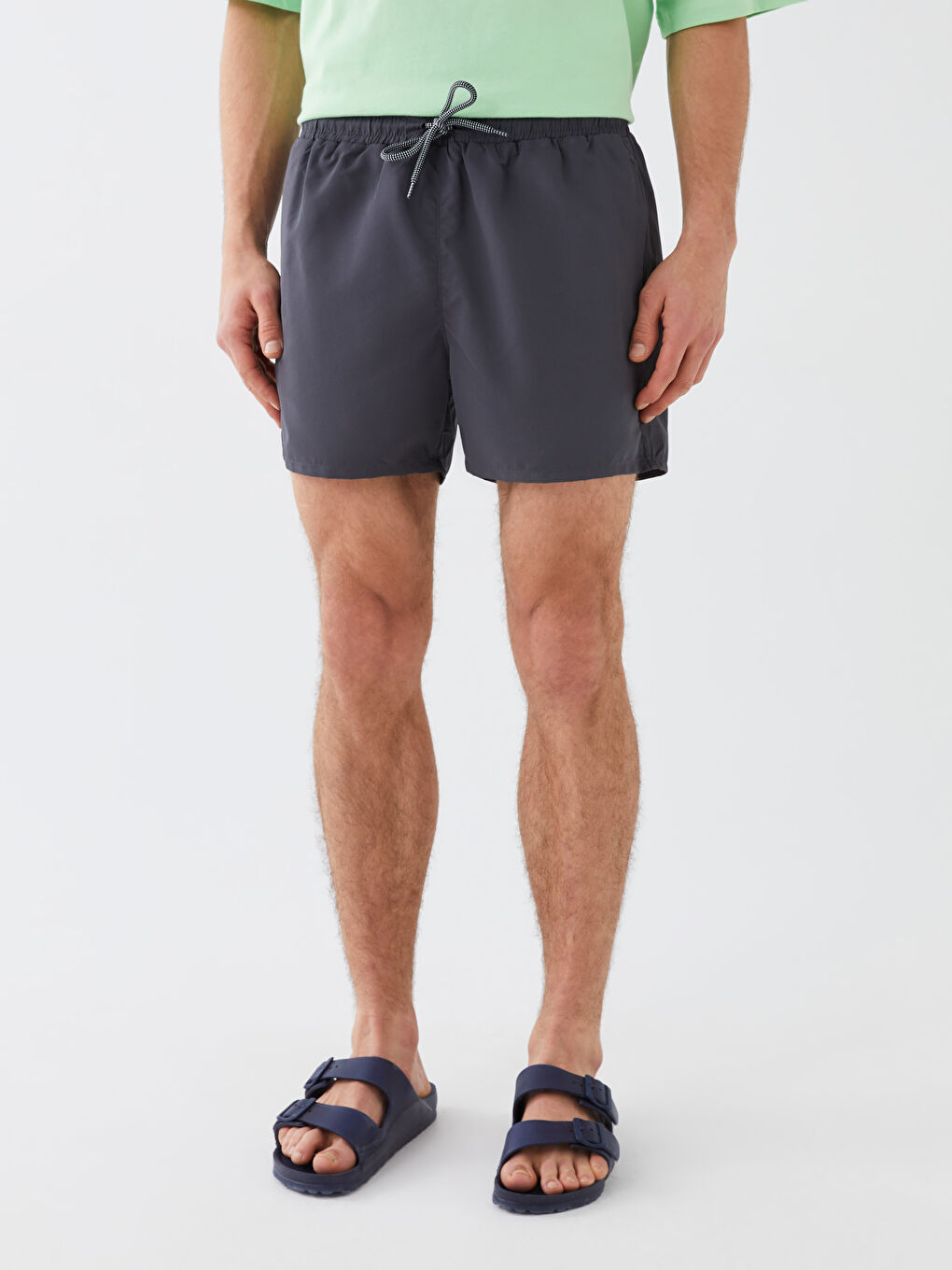 Antrasit Kısa Boy Basic Erkek Deniz Şortu-3