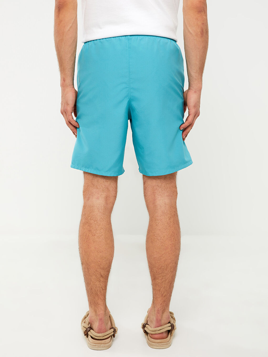 Turkuaz Diz Hizası Boy Basic Erkek Deniz Şortu-4