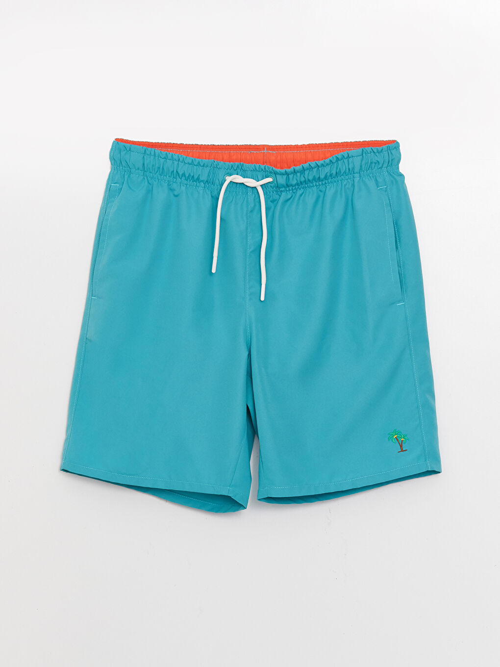 Turkuaz Diz Hizası Boy Basic Erkek Deniz Şortu-5