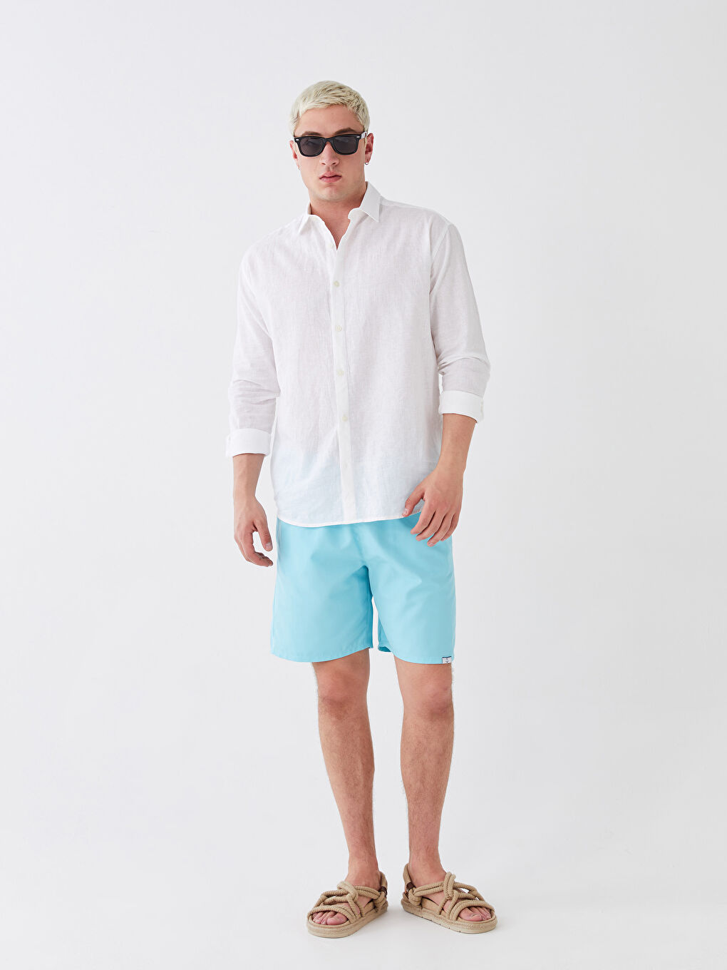 Mavi Kısa Boy Basic Erkek Deniz Şortu