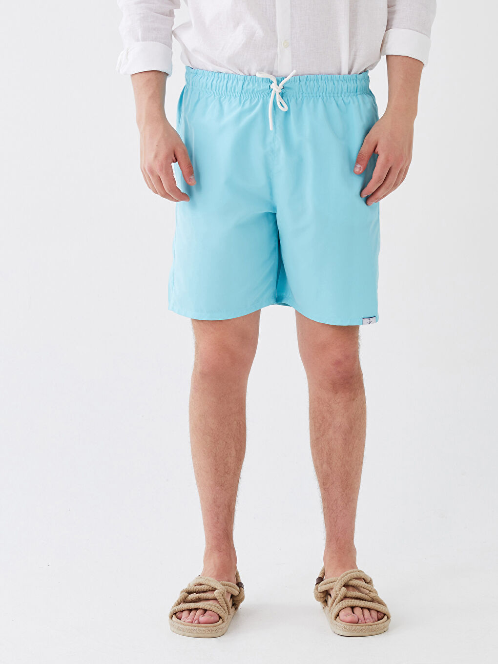 Mavi Kısa Boy Basic Erkek Deniz Şortu-3