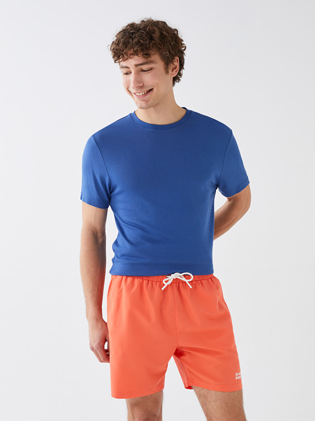 Mercan Kısa Boy Baskılı Erkek Deniz Şortu-1