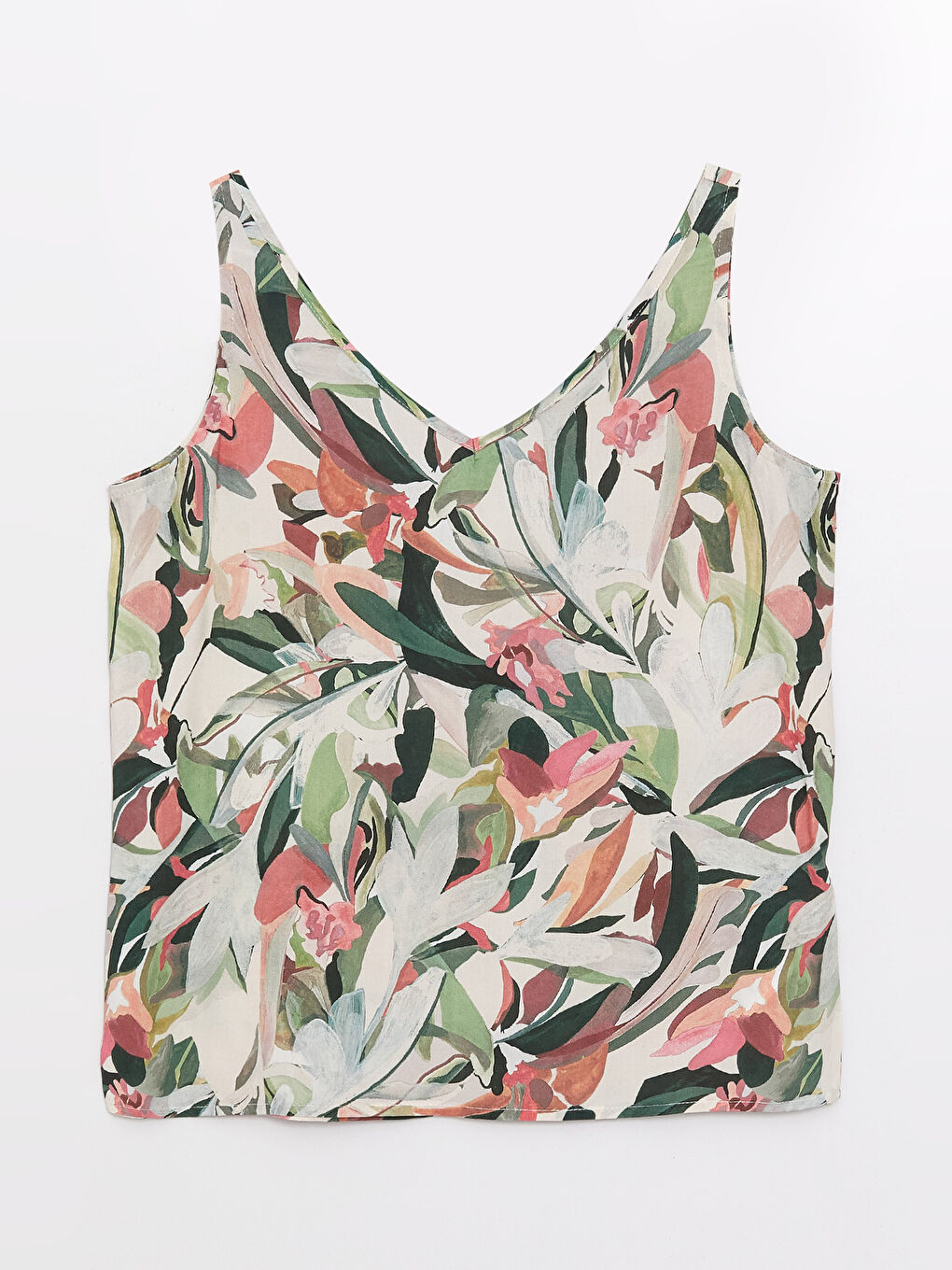 Karışık V Yaka Çiçekli Kadın Bluz-4