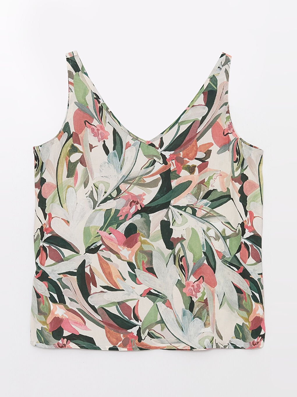 Karışık V Yaka Çiçekli Kadın Bluz-5