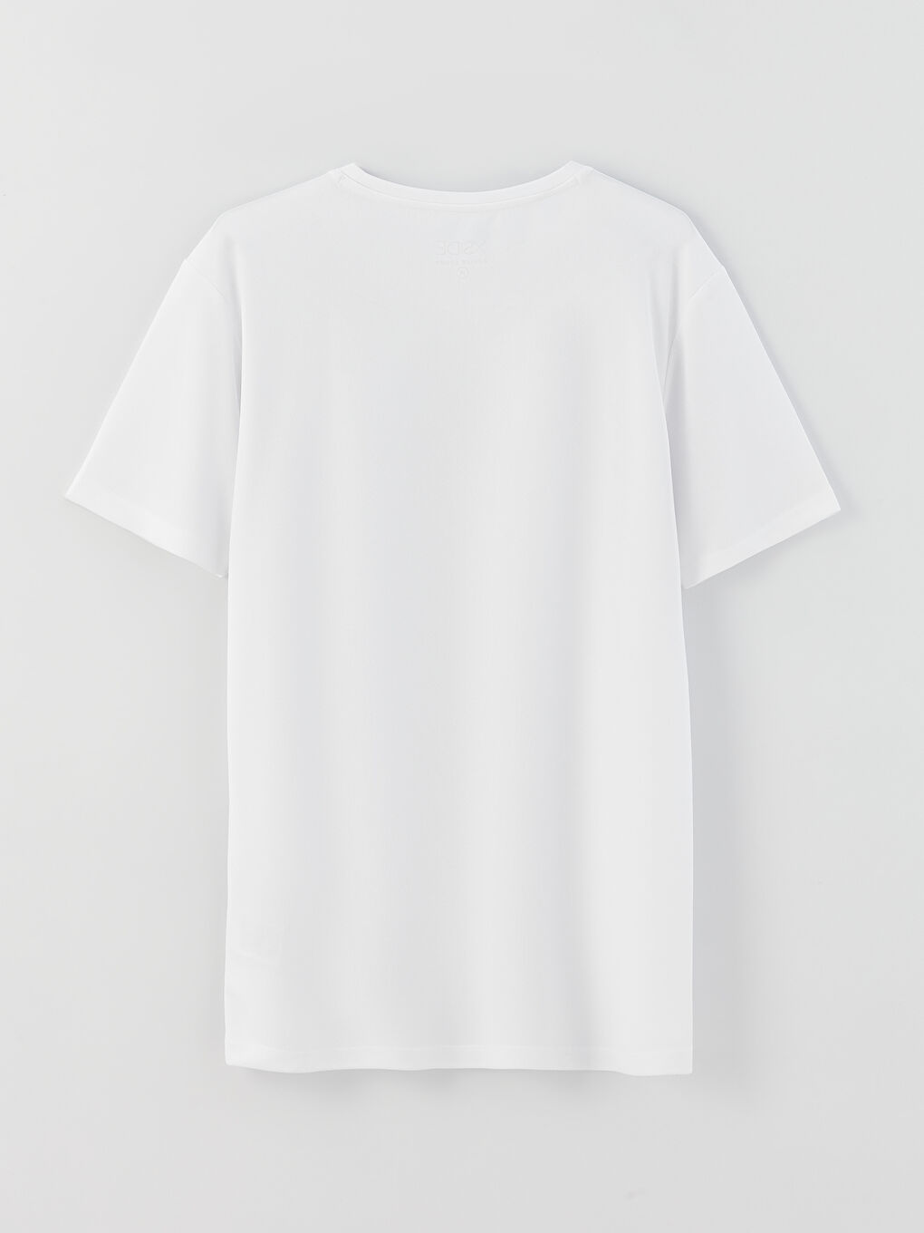 Beyaz Bisiklet Yaka Kısa Kollu Baskılı Penye Erkek Tişört-6