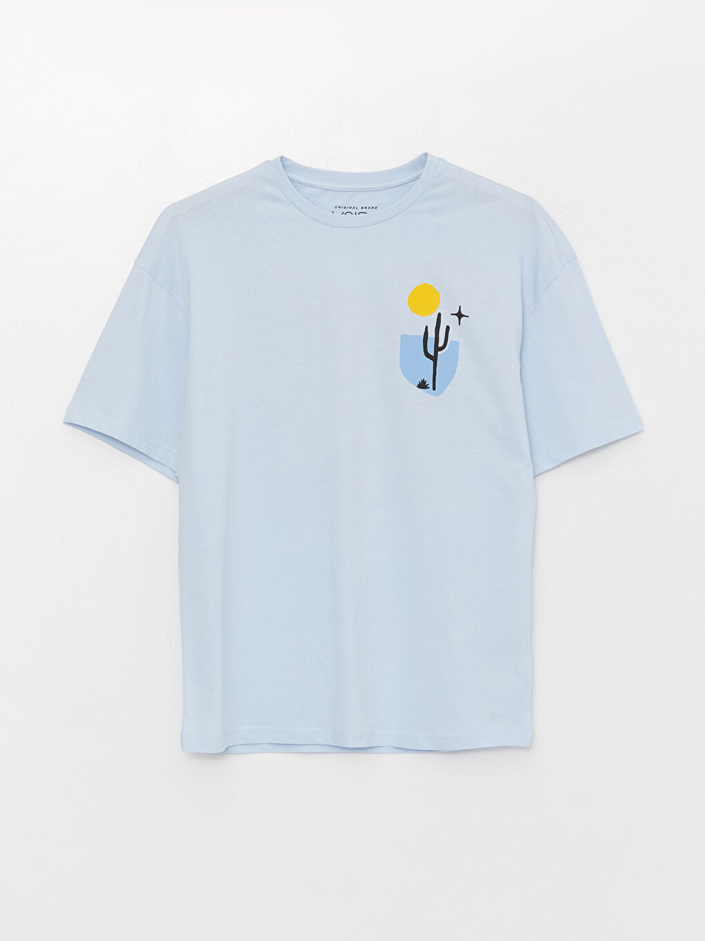 Mavi Bisiklet Yaka Kısa Kollu Baskılı Penye Erkek Tişört-6