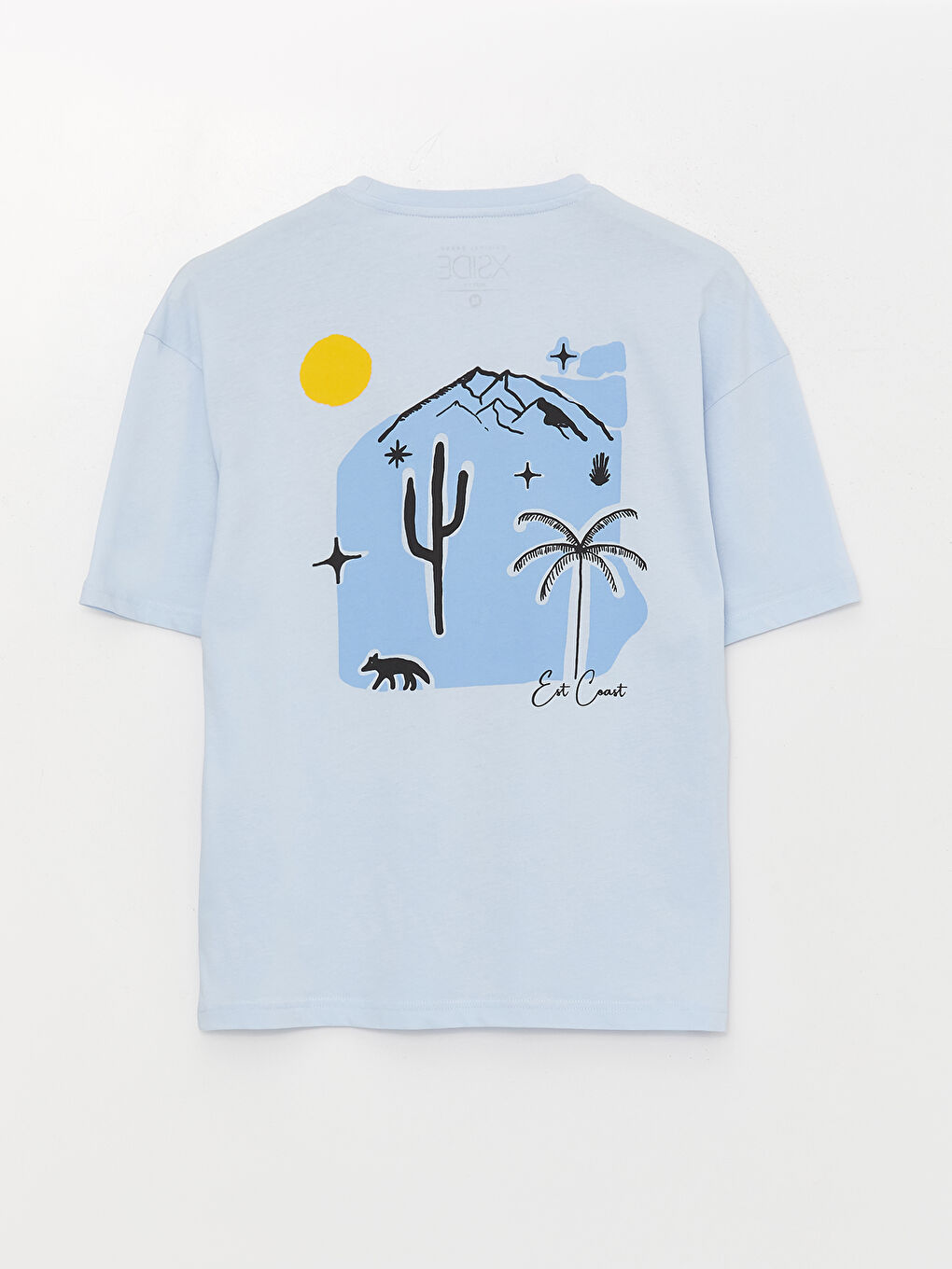 Mavi Bisiklet Yaka Kısa Kollu Baskılı Penye Erkek Tişört-7