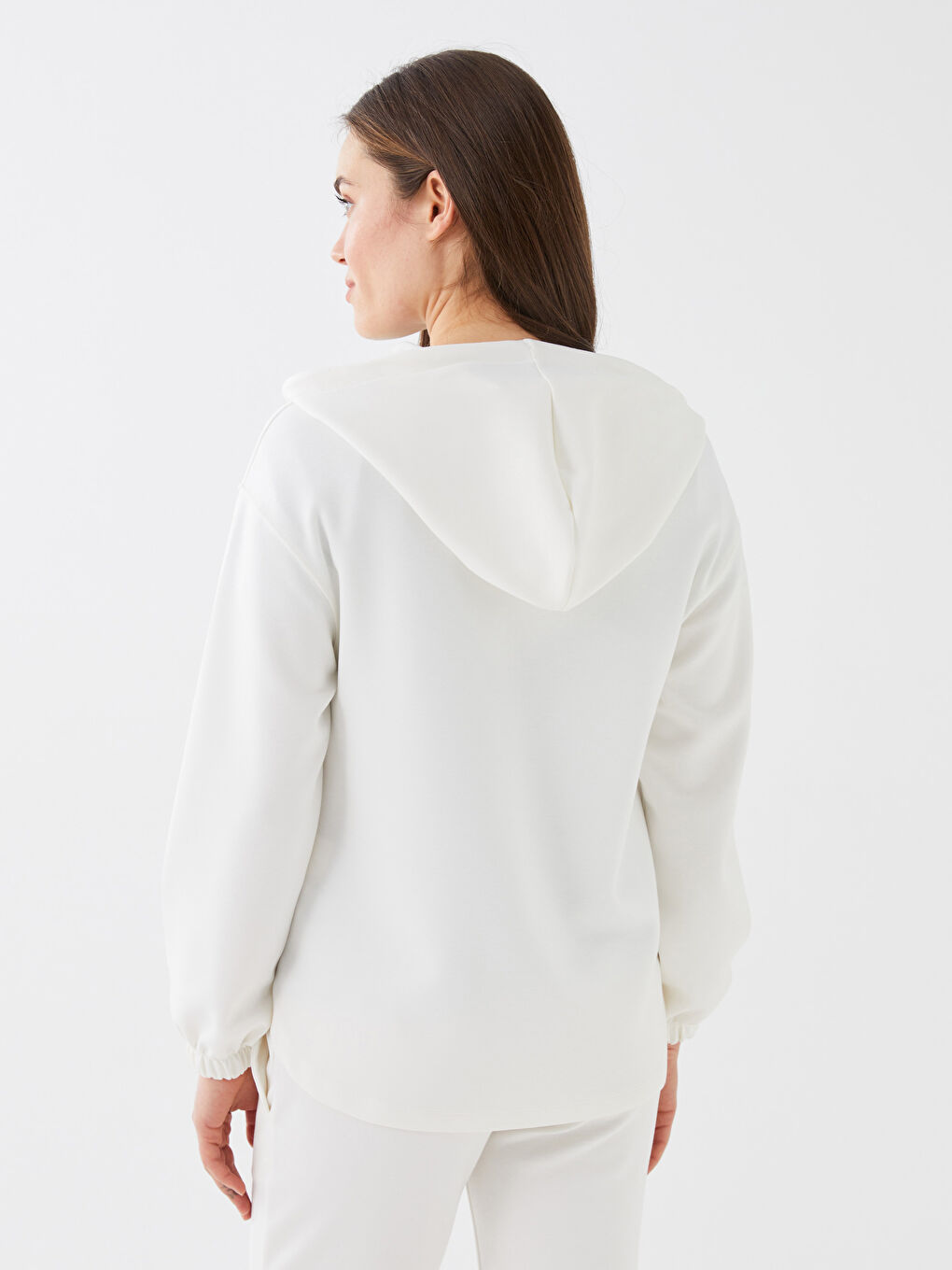 Plain Long Sleeve Maternity Hoodie-4