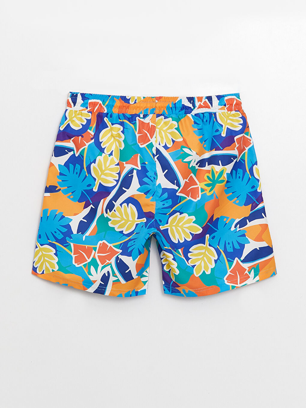 Turuncu Kısa Boy Desenli Erkek Deniz Şortu-7