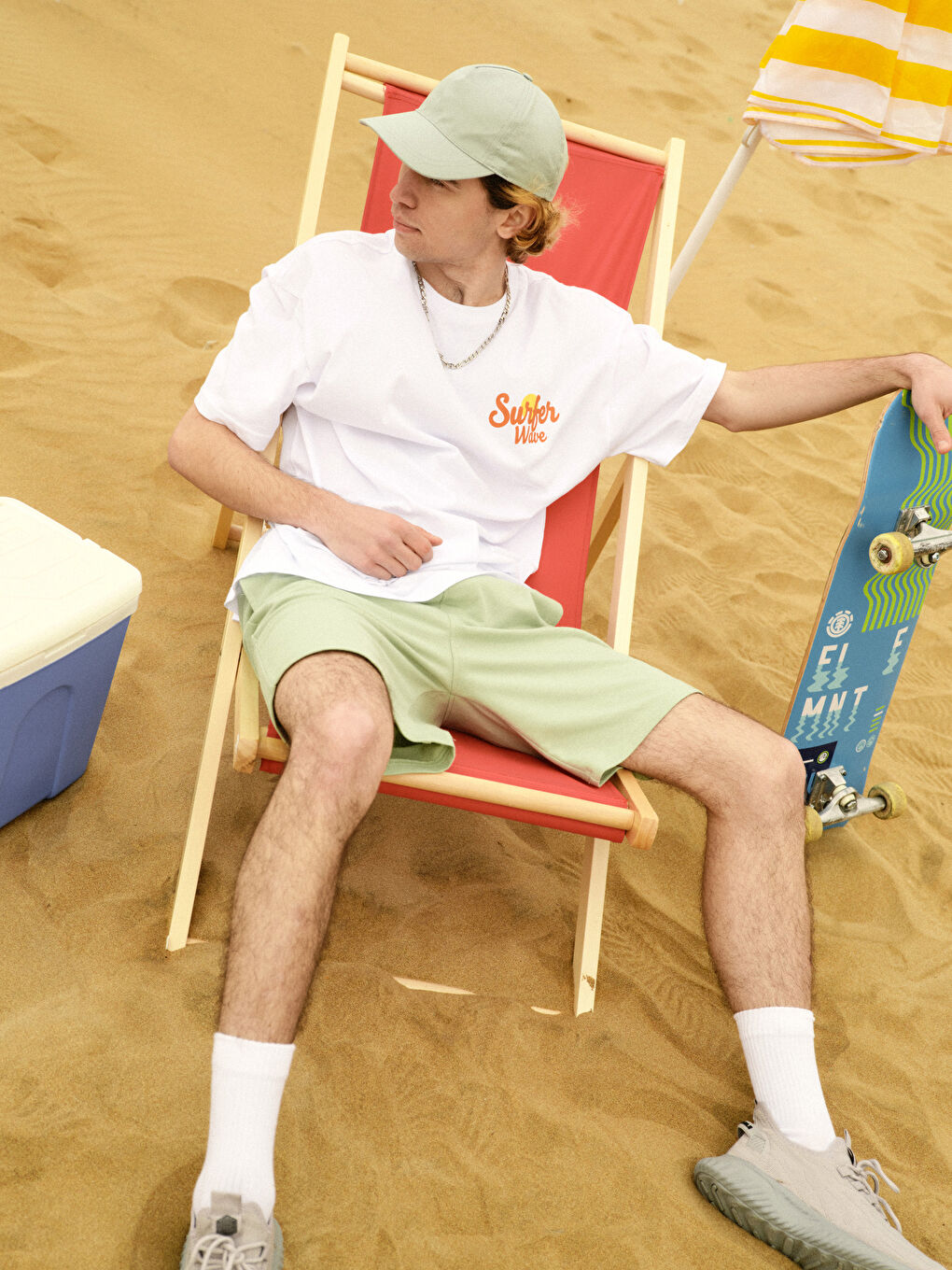 Beyaz Bisiklet Yaka Kısa Kollu Baskılı Penye Erkek Tişört-1