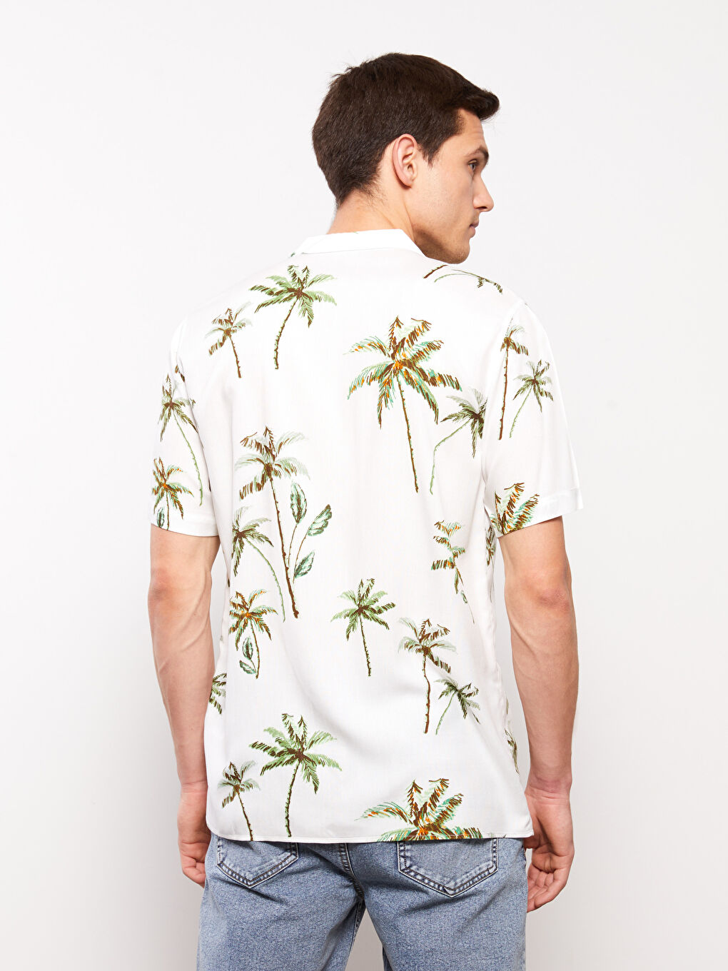 XSIDE Regular Fit Short Sleeve Patterned Viscose Men's Shirt -S3G637Z8-LRA