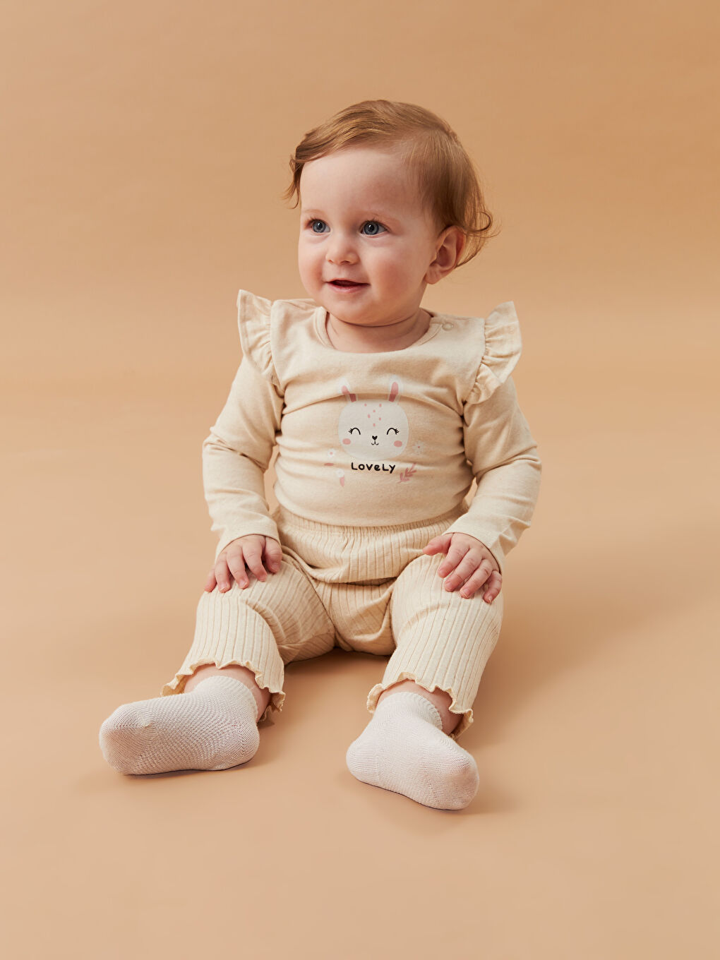 Crew Neck Long Sleeve Printed Baby Girls' Snap Bodysuit and Pants 2 Pack Set-5