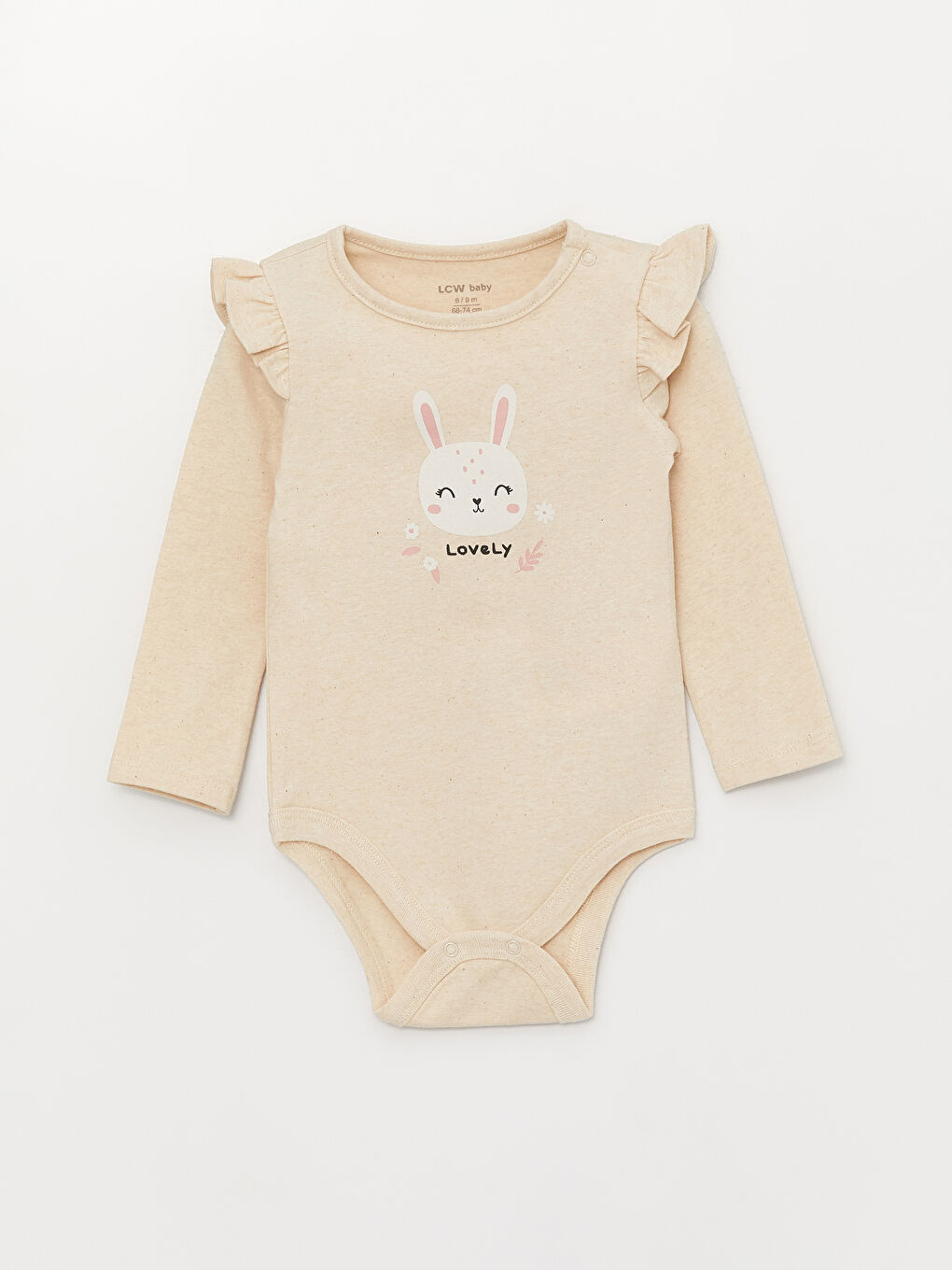 Crew Neck Long Sleeve Printed Baby Girls' Snap Bodysuit and Pants 2 Pack Set-7