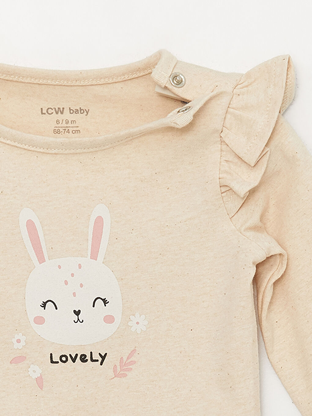 Crew Neck Long Sleeve Printed Baby Girls' Snap Bodysuit and Pants 2 Pack Set-9