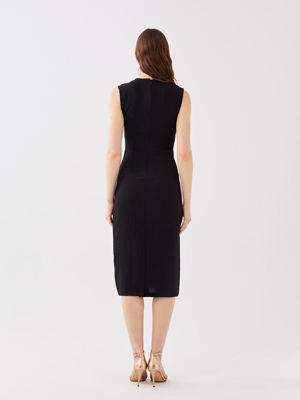 Crew Neck Chain Detailed Women's Evening Dress -S3G660Z8-CVL