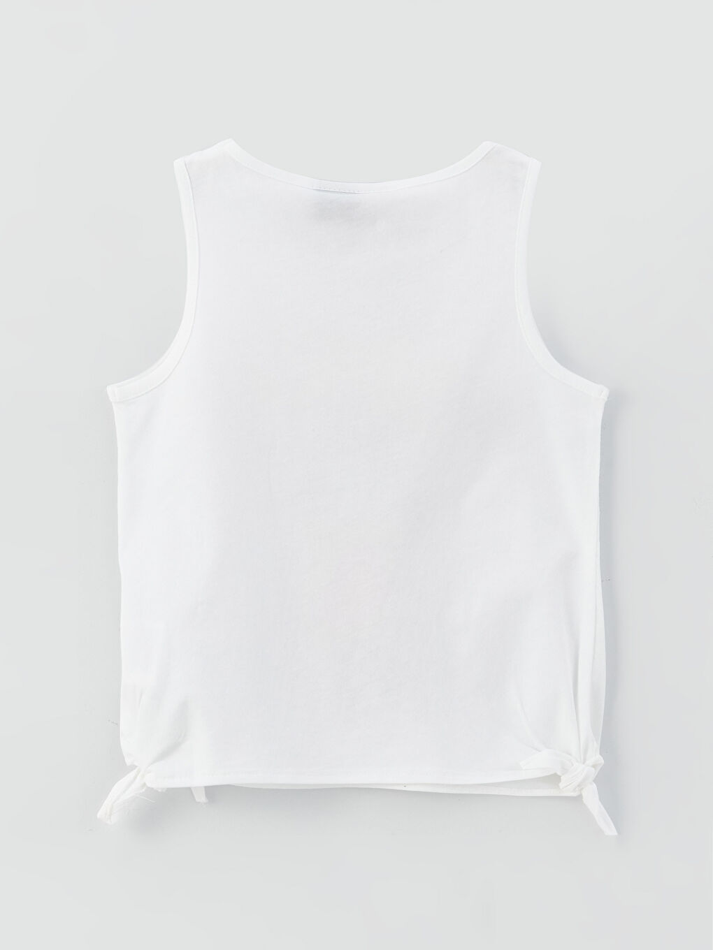 Beyaz Bisiklet Yaka Minnie Mouse Baskılı Kız Çocuk Atlet-1