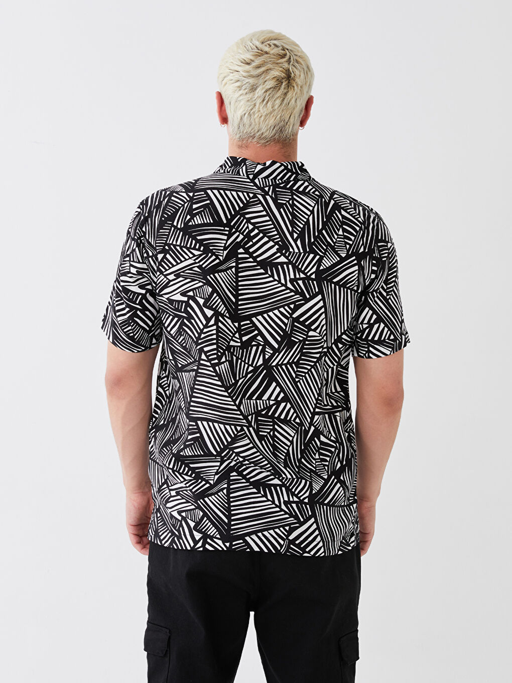 Regular Fit Short Sleeve Patterned Men's Shirt-4