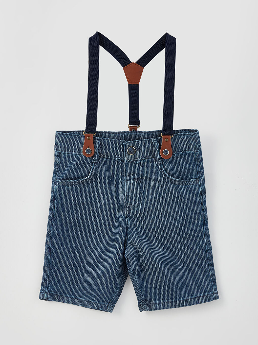 Set 3 Piese Bebeluș Băiat Simplu cu Mânecă Scurtă și Guler de Judecător-1