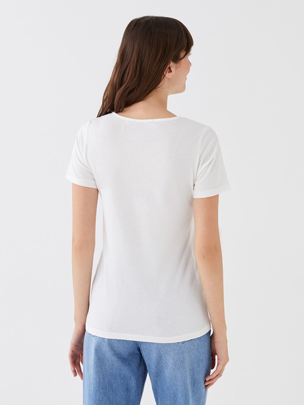 LCW ECO Crew Neck Printed Short Sleeve Women T-Shirt Mother Daughter Combination -S3G689Z8-FDU