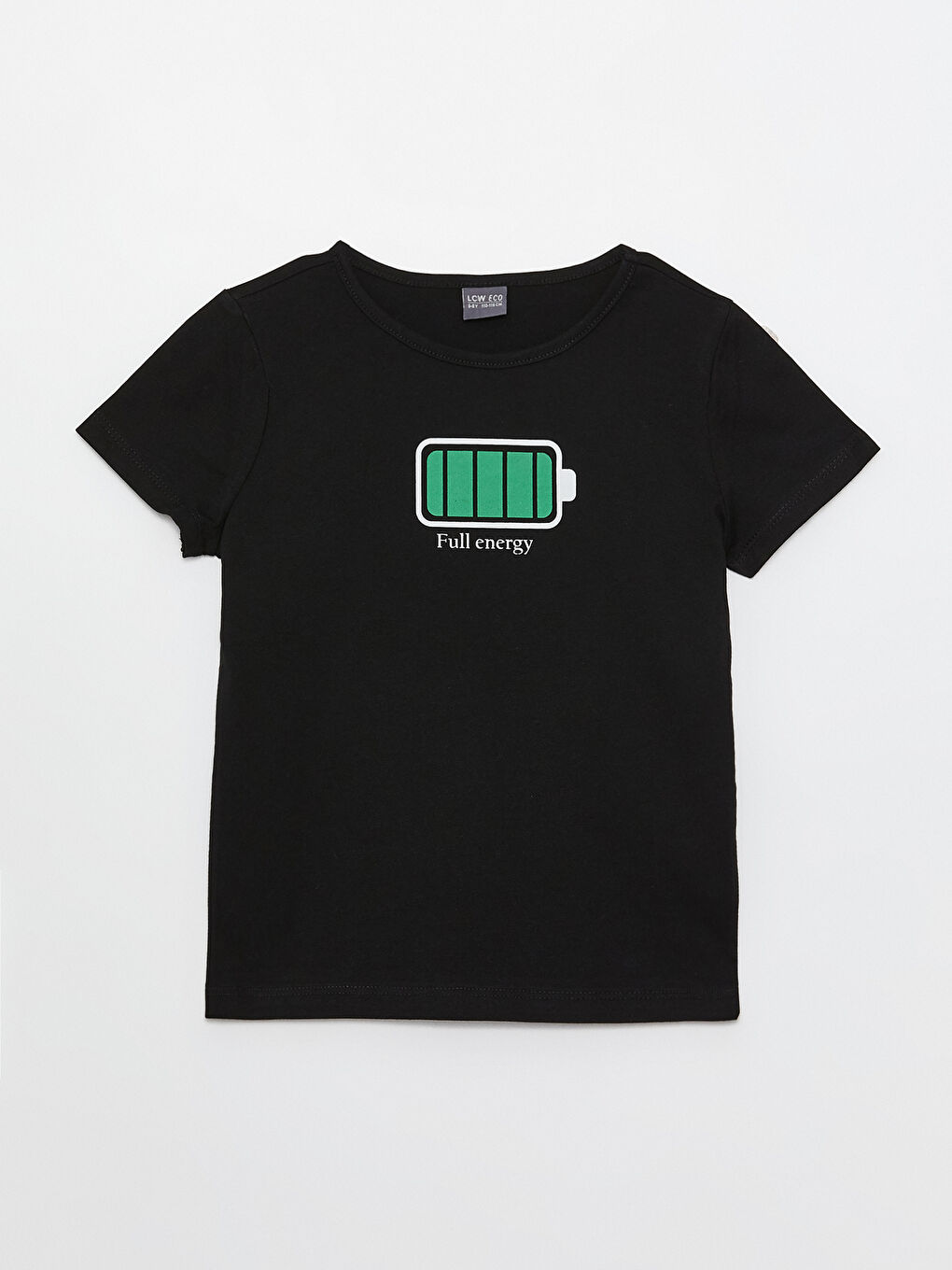 Siyah Bisiklet Yaka Baskılı Kısa Kollu Kız Çocuk Tişört Anne Kız Kombini-3