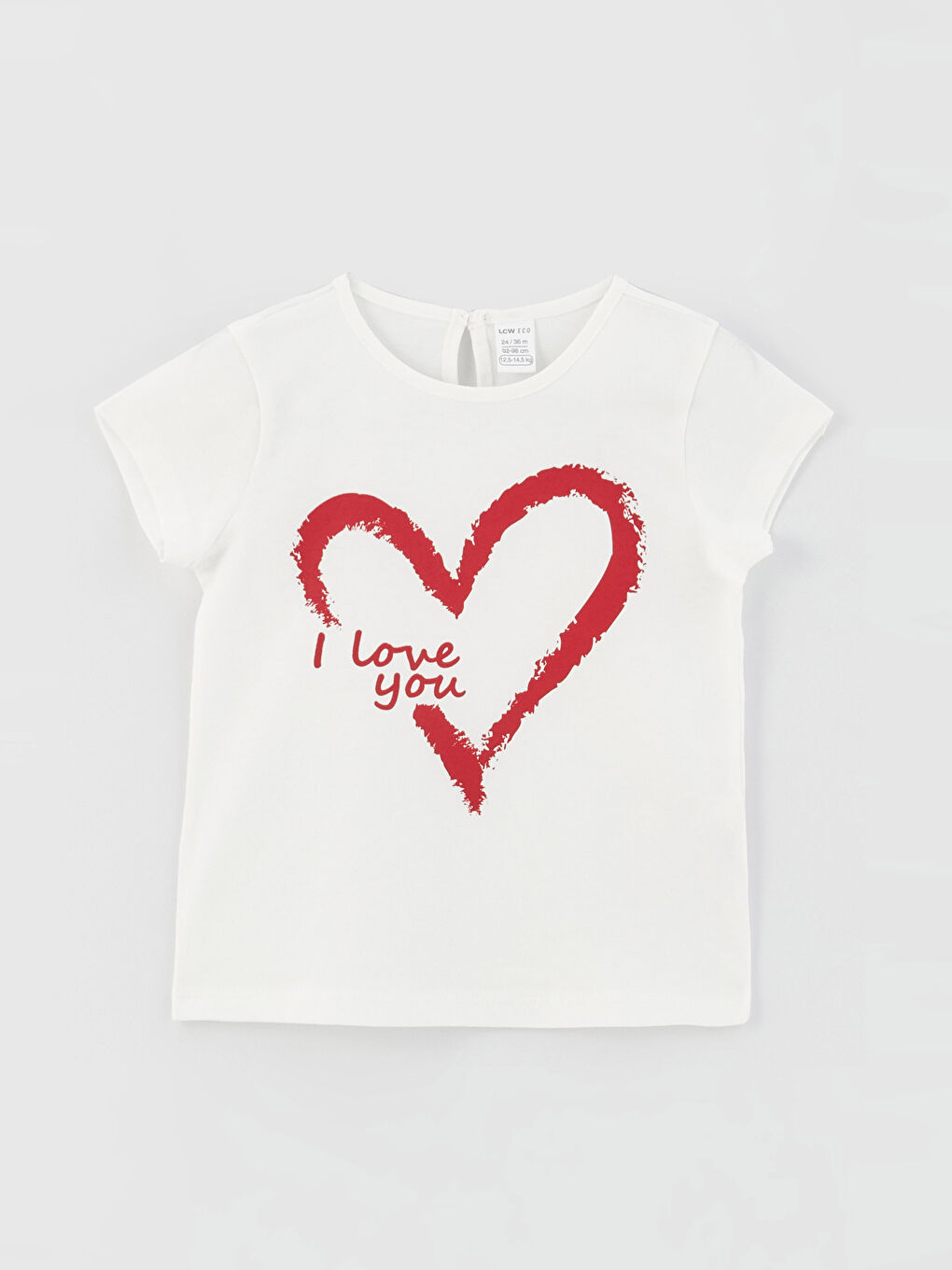 Ekru Bisiklet Yaka Kısa Kollu Baskılı Kız Bebek Tişört Anne Kız Kombini-1