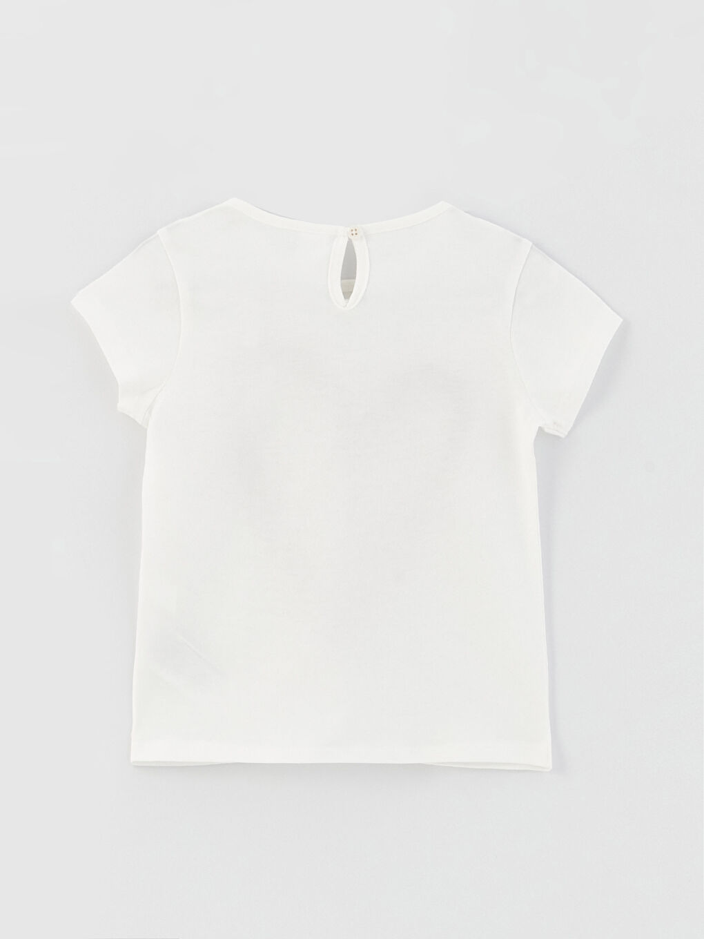 Ekru Bisiklet Yaka Kısa Kollu Baskılı Kız Bebek Tişört Anne Kız Kombini-2