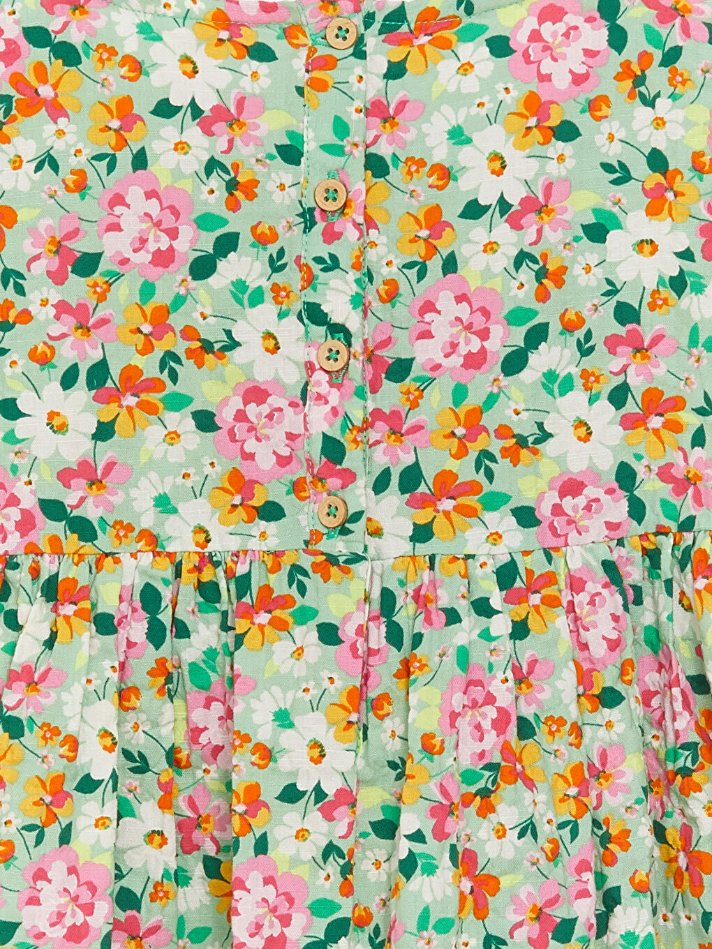 Crew Neck Patterned Baby Girls' Dress-6