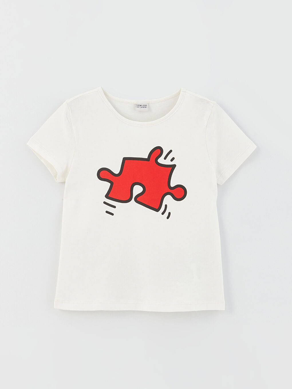 LCW ECO Crew Neck Printed Short Sleeve Girls T-Shirt Mother Daughter Combination -S3G698Z4-FDU
