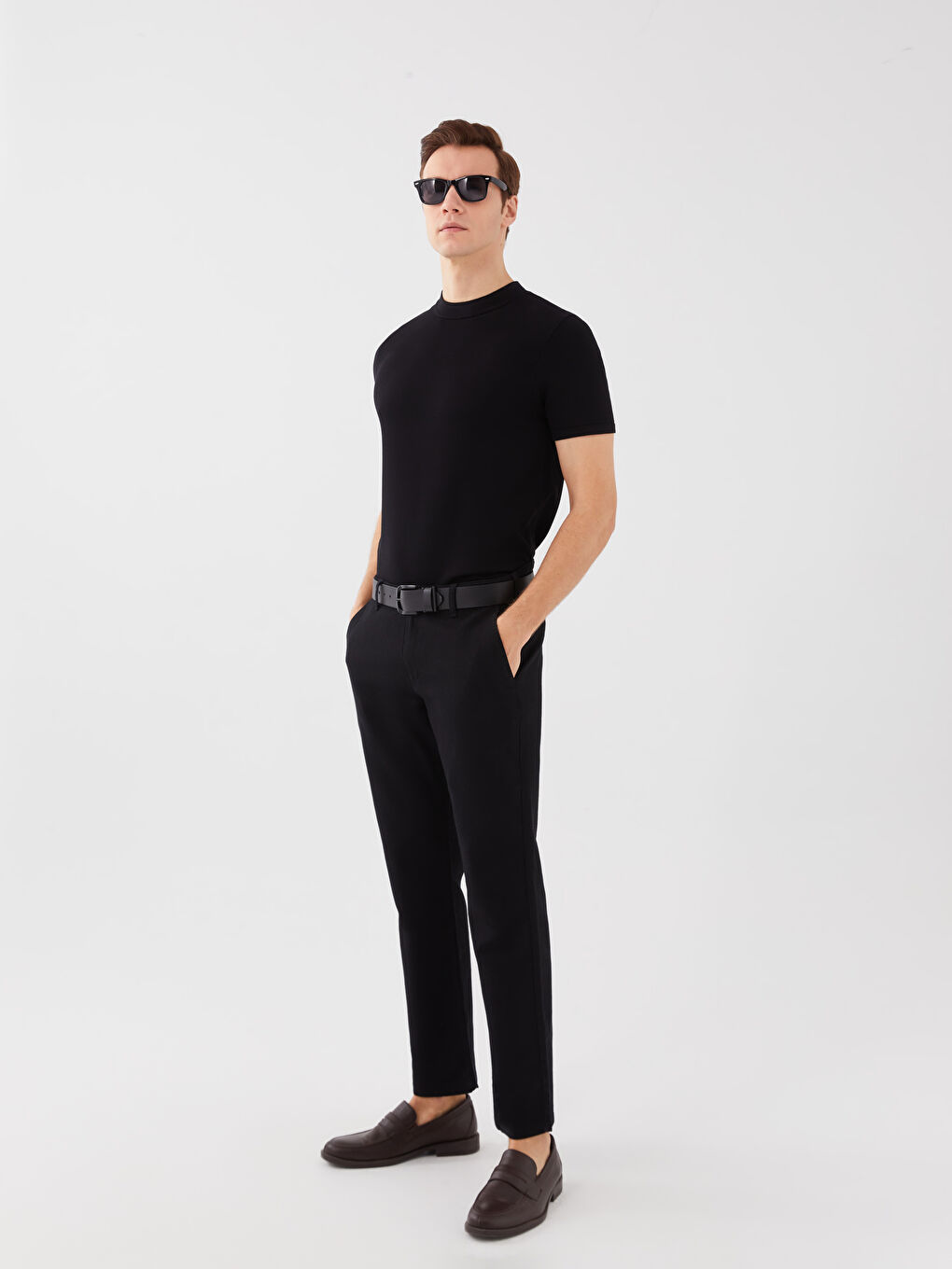 Siyah Standart Kalıp Erkek Chino Pantolon