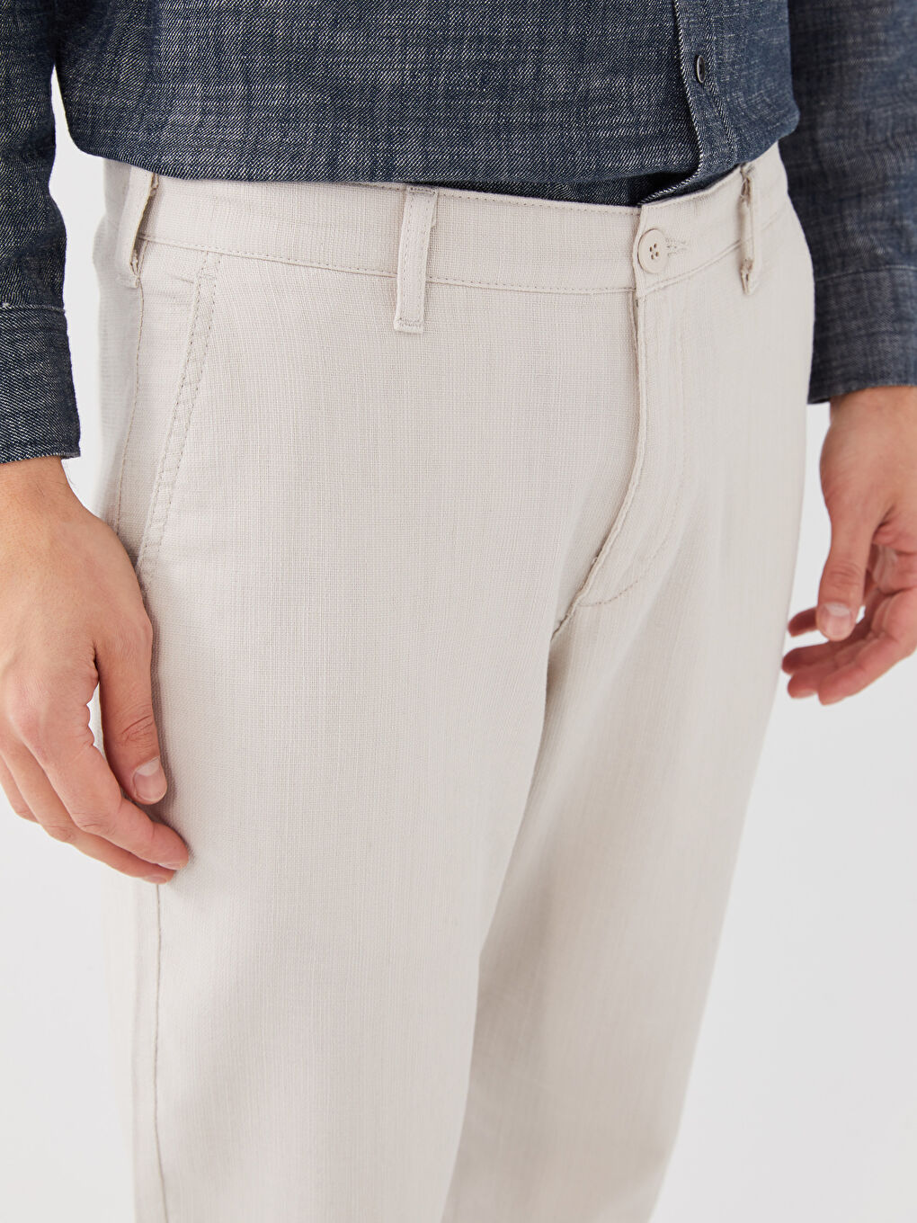 Bej Standart Kalıp Erkek Chino Pantolon-2