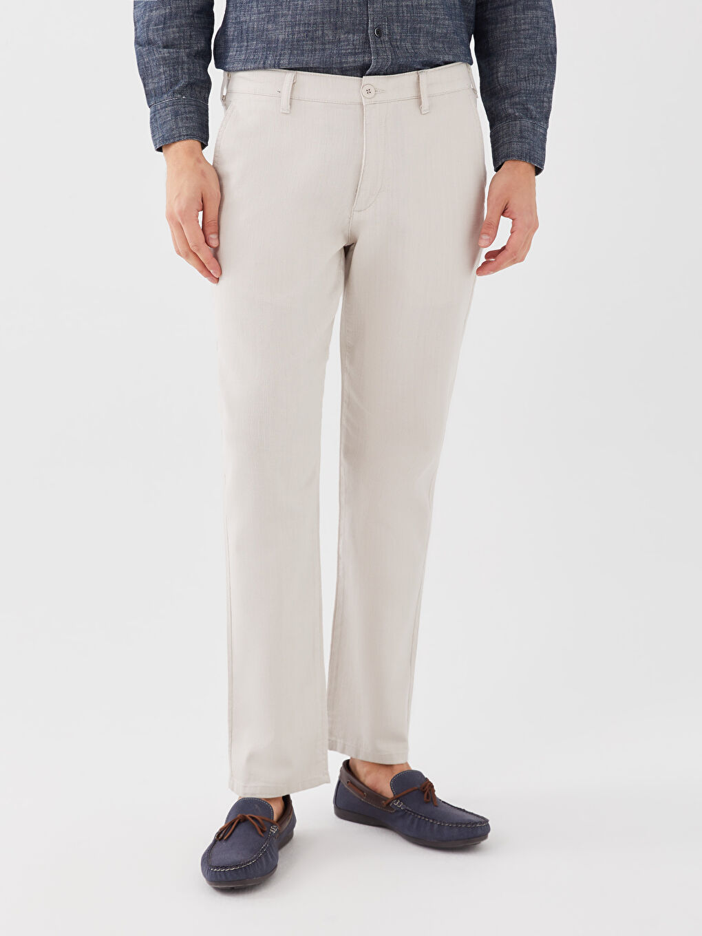 Bej Standart Kalıp Erkek Chino Pantolon-3