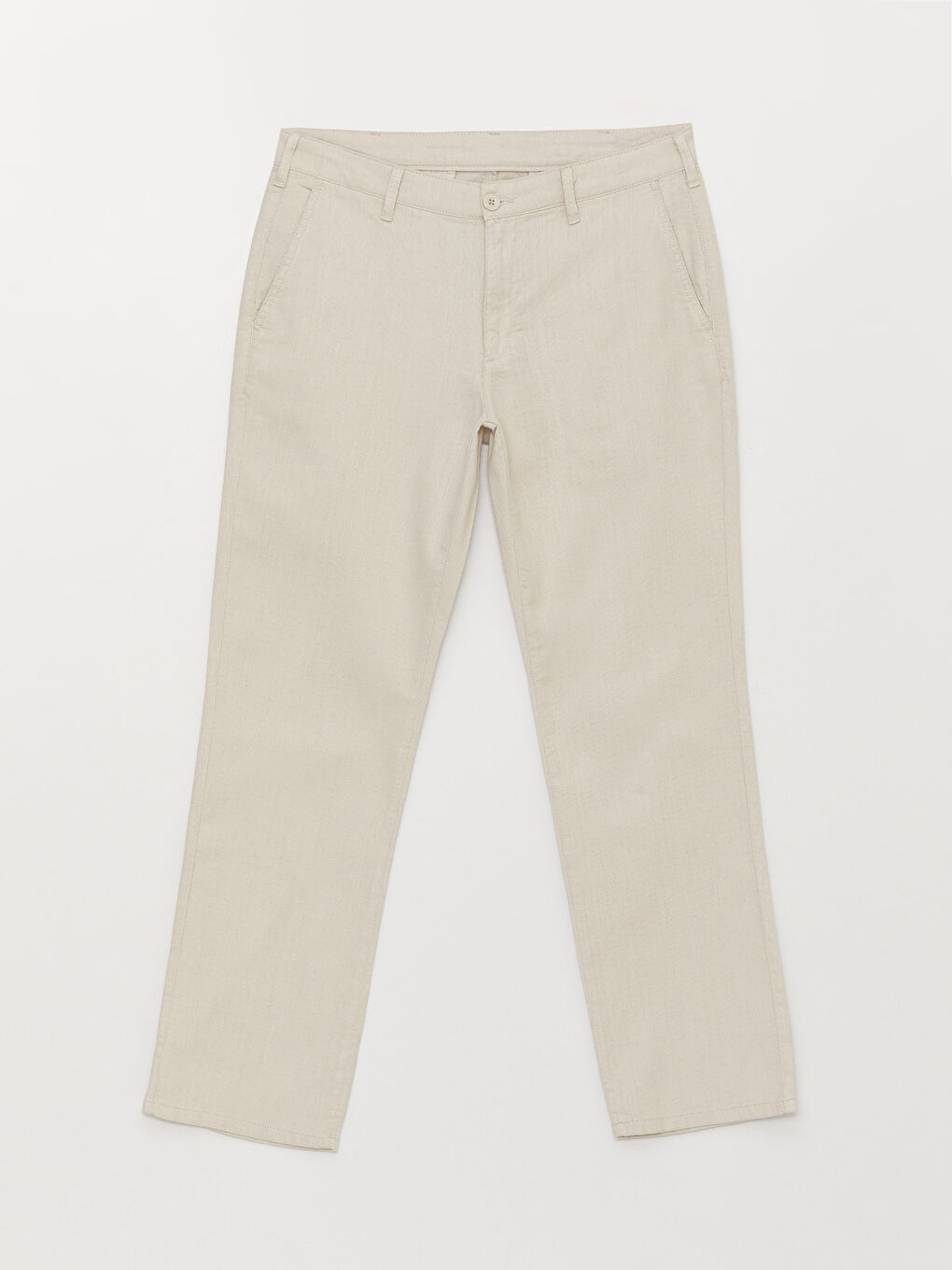 Bej Standart Kalıp Erkek Chino Pantolon-5