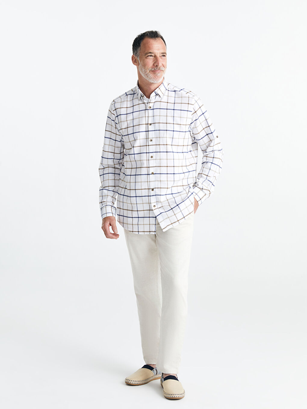 Bej Standart Kalıp Erkek Chino Pantolon